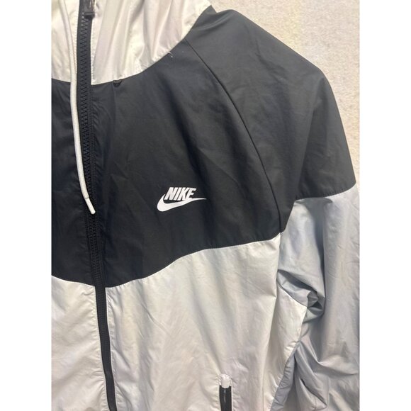 Nike Windrunner Black & Gray Colorblock Full Zip Hooded Jacket L - Picture 2 of 11
